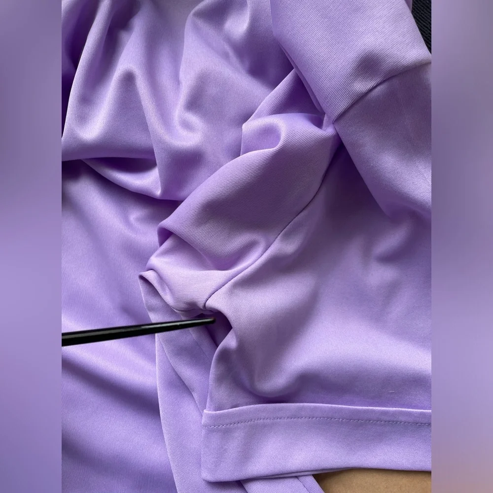 Vintage Lavender Ruffle Short Sleeved Blouse - Picture 10 of 12